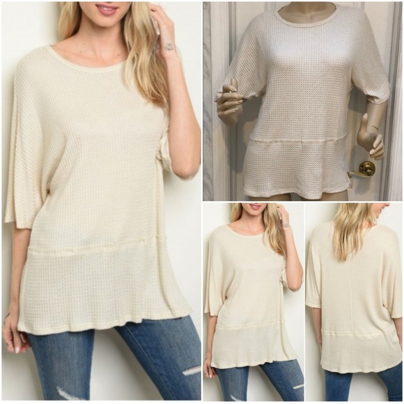 Trend Setter Diva Boutique Tops - OATMEAL IVORY TUNIC TOP
